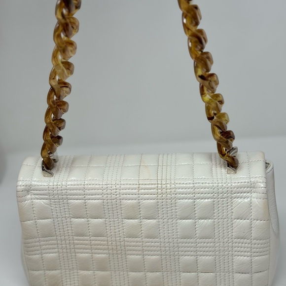 💯Authentic BURBERRY Small Lola Quilted White Leather Shoulder Bag - Picture 7 of 11
